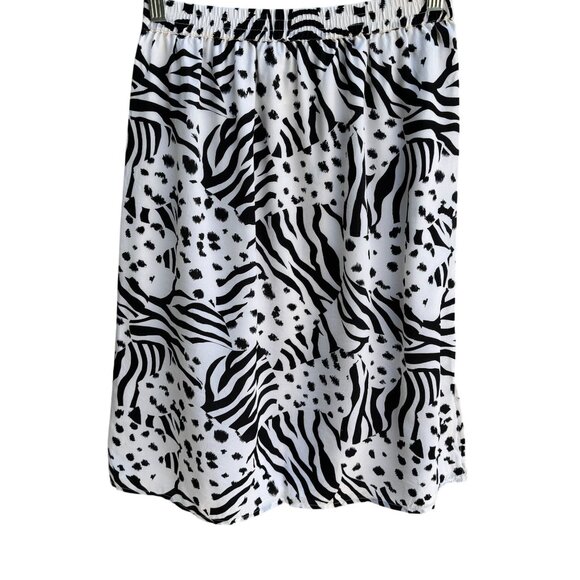 Diane Gilman Vintage Womens Silk Lined Zebra Animal Print Elastic Waist Skirt S - Picture 1 of 8